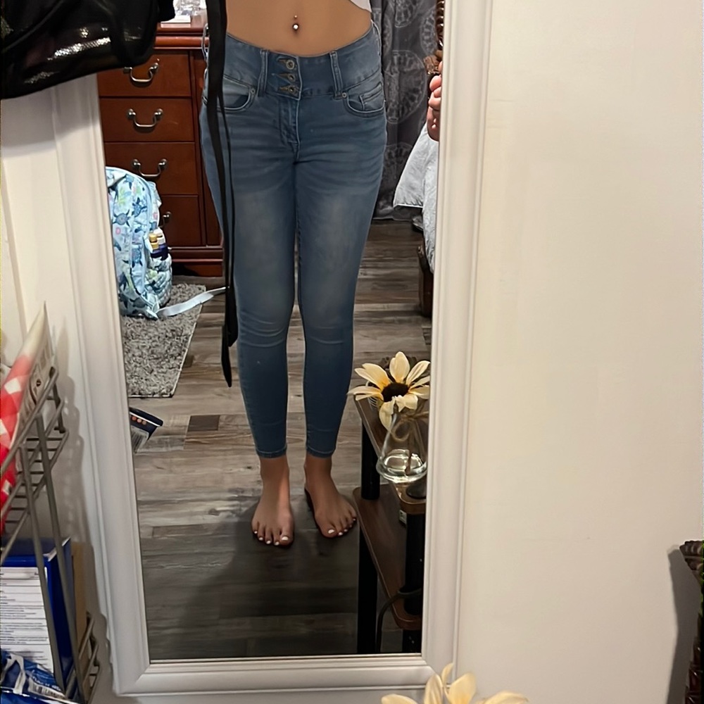 high rise blue jeans size 5/27
